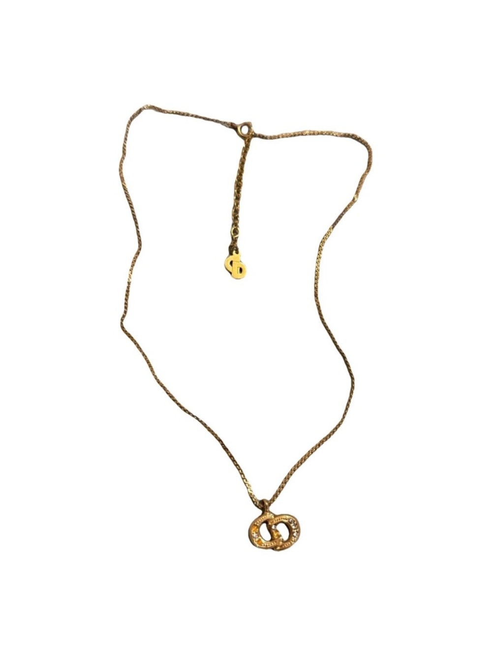 Gold Plated Crystal Christian Dior Necklace